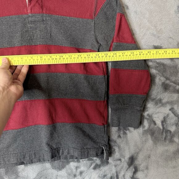 Urban Pipe Line Polo Kids Rugby Size Small Red Gray Striped Collard - Picture 3 of 6